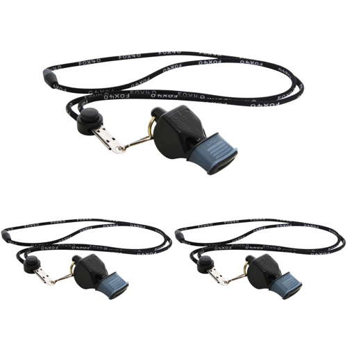 Fox 40 Classic CMG Whistle with Breakaway Lanyard Black 3-Pack