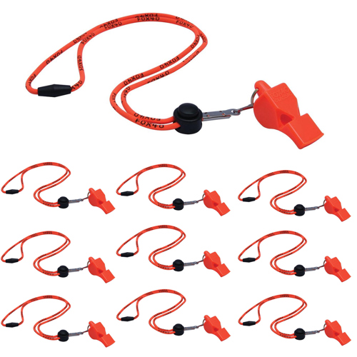 Fox 40 Classic CMG Whistle with Breakaway Lanyard Orange 10-Pack