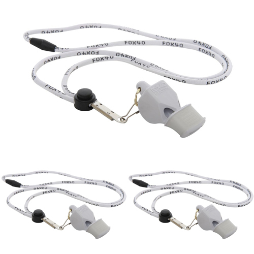 Fox 40 Classic CMG Whistle with Breakaway Lanyard White 3-Pack
