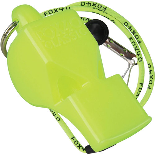 Fox 40 Classic Whistle with Breakaway Lanyard Neon Single