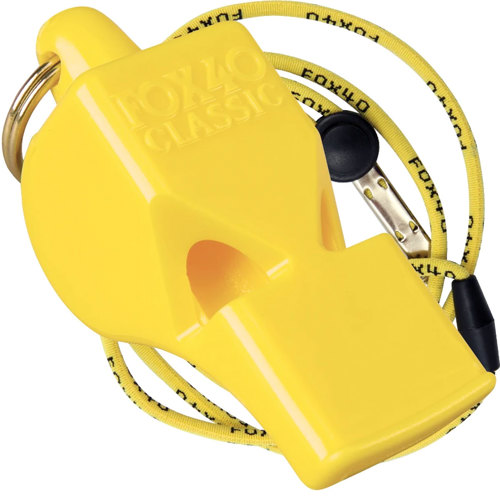 Fox 40 Classic Whistle with Breakaway Lanyard Yellow Single