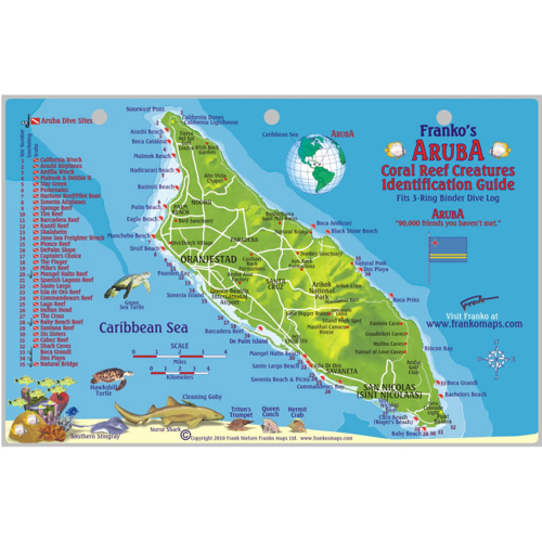 Franko Maps, Aruba Reef Creatures Fish ID-Card