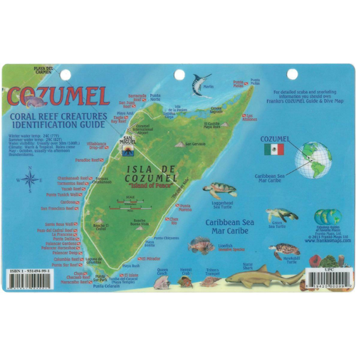 Franko Maps, Cozumel Reef Creature Fish ID-Card