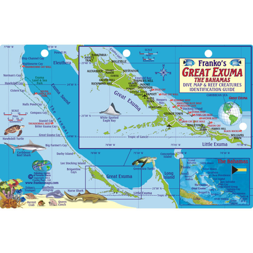 Franko Maps Great Exuma Island, Bahamas Fish ID-Card
