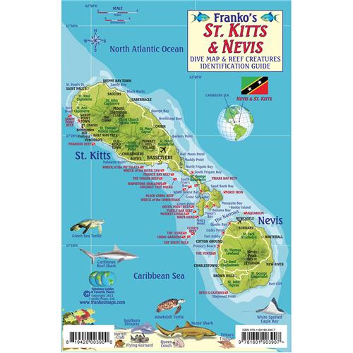 Palau Dive Map & Coral Reef Creatures Guide Laminated Fish Card by Franko Maps 