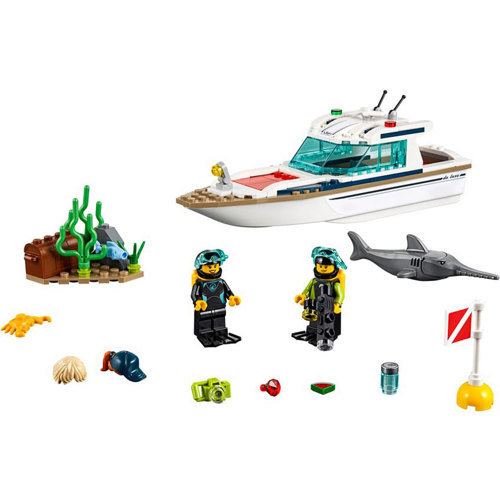 City Diving Yacht Lego Set