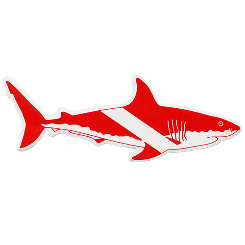 Trident Dive Flag Shark Sticker, 4" (10.2cm)