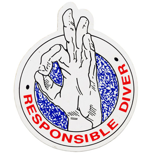 Round 3" (7.6cm) Sticker, Responsible Diver
