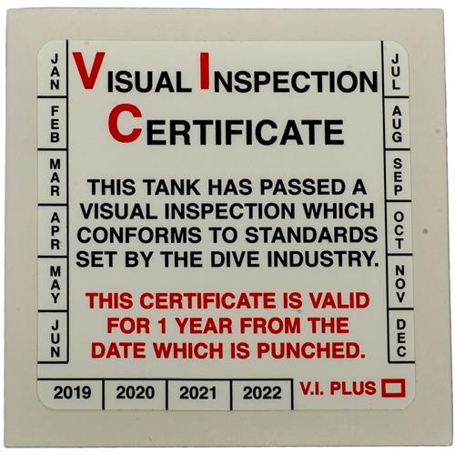 VISUAL CYLINDER INSPECTION  Sticker VIP for Scuba Dive Tank pack of 3 pcs. 
