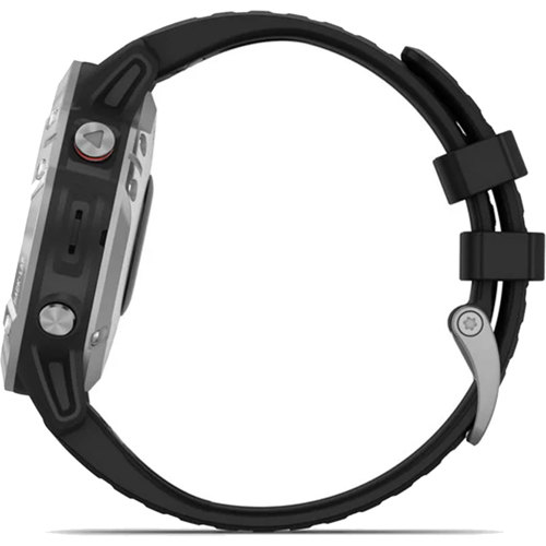 Garmin Fenix 6 Multi-Sport Training GPS Watch Sport/Silver w/Black Band Standard