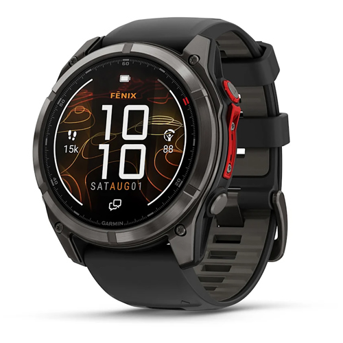Garmin fenix 8 Pro 51mm MicroLED Multisport GPS Smartwatch, Black/Pebble Gray Silicone Band