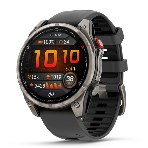 Garmin fenix 8 Pro AMOLED Sapp GPS Smartwatch, TT w/Graphite/Black Silicone Band 47 mm