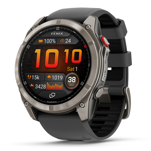 Garmin fenix 8 Pro AMOLED Sapp GPS Smartwatch, TT w/Graphite/Black Silicone Band 51 mm