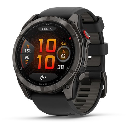 Garmin fenix 8 Pro AMOLED Sapp GPS Smartwatch,Carbon Gray DLC TT Black/Gray Band 51 mm