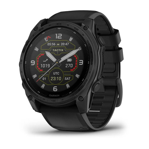 Garmin tactix 8 51mm Solar Tactical GPS Smartwatch with Applied Ballistics and Black Silicone Band