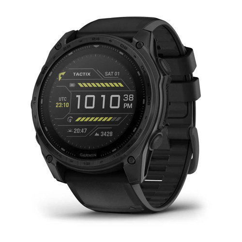 Garmin tactix 8 51mm Solar Tactical GPS Smartwatch with Applied Ballistics Elite and Black Silicone Band