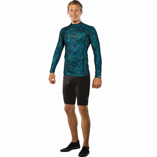 Henderson Camo Lycra Rash Guard Shirt Scuba
