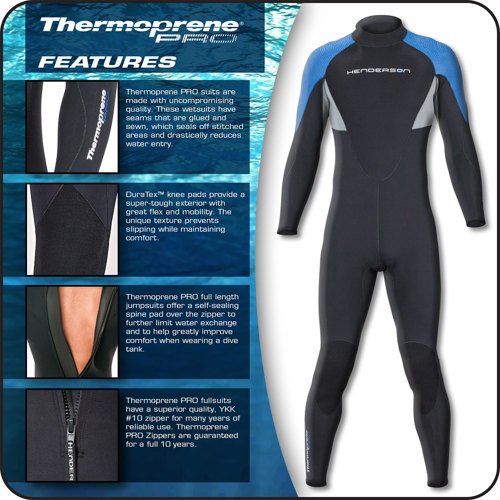 Henderson 3mm Thermoprene Pro Men's Full Wetsuit Scuba