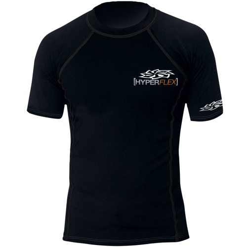 Hyperflex Polyolefin Short Sleeve Rash Guard, Black Scuba
