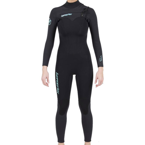 Hyperflex Vyrl 4/3mm Women's Chest Zip Full Wetsuit Open Box 8 Tall Black