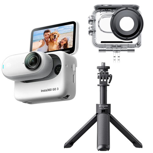 Insta360 GO 3 Dive Bundle with Selfie Stick Tripod, White