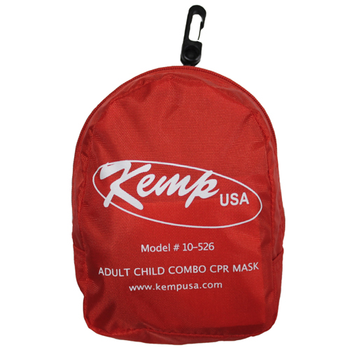 Kemp CPR Mask Adult and Child Combo with Gloves, Wipe and Soft Case Pouch