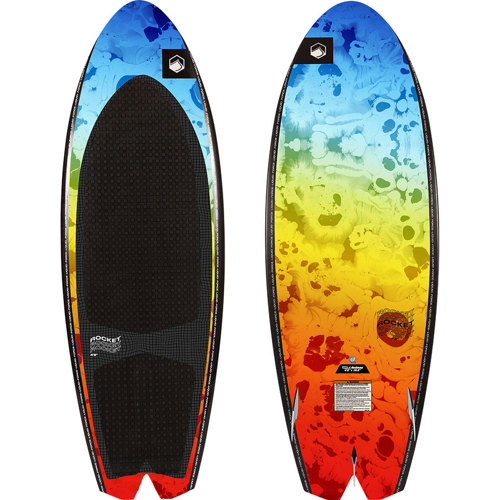 Liquid Force Rocket Wakesurf Board w/Combo Handle Surf Rope Black/Red 4'8"