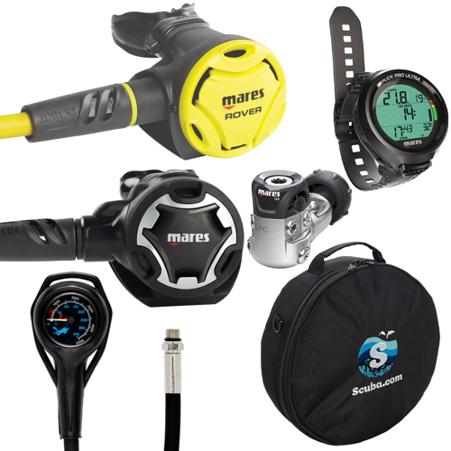 Mares Dual 15X Regulator w/Rover Octopus, Dive Computer and Pressure Gauge