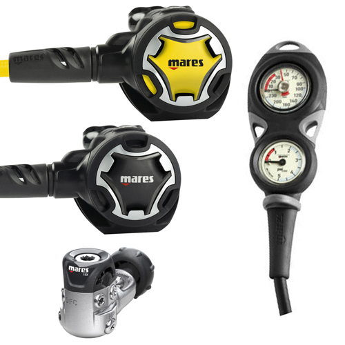 Mares Dual 15X Regulator with Dual Octopus and Mission 2 Gauge Console