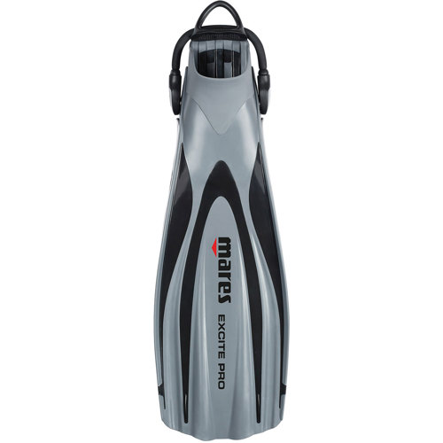 Mares Excite Pro Open Heel Fins, Grey Small Grey