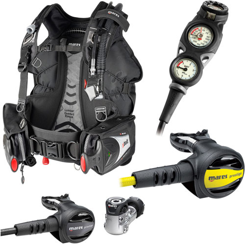 Mares Prestigious Package with BCD, Regulator, Prestige Octopus, & Gauge Console Small