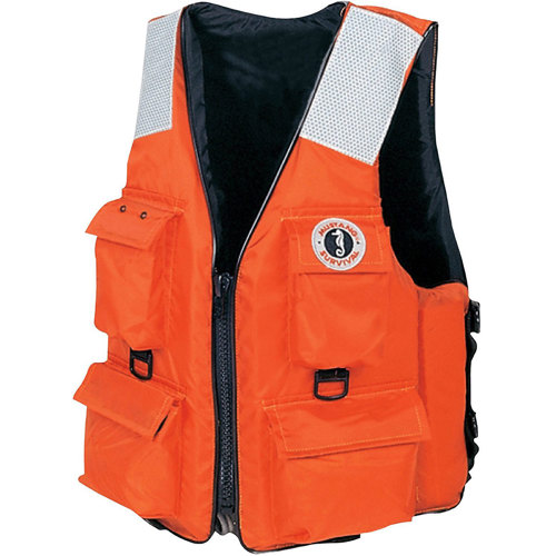 Mustang Survival Classic Industrial Vest~ With 4 Pockets & SOLAS Reflective Tape