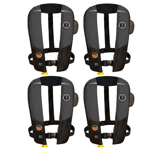 Mustang HIT Inflatable PFD Gray/Black 4-Pack