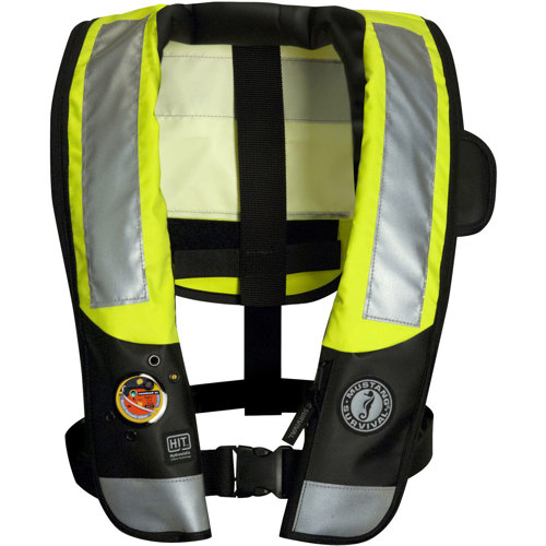 Mustang Survival High Visibility HIT Inflatable PFD Fluorescent Yellow Green Single