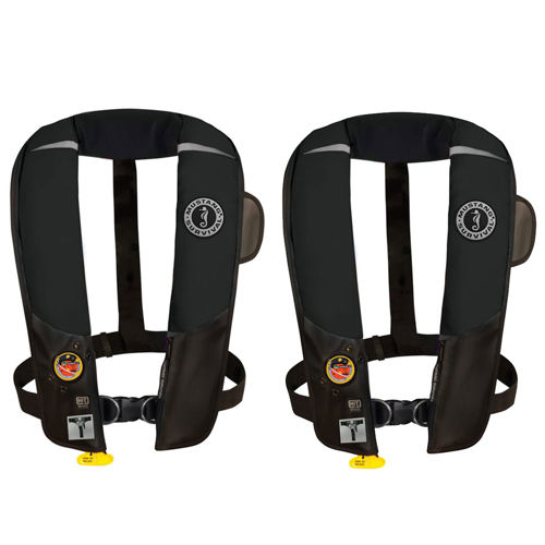 Mustang Survival HIT Inflatable PFD with Sailing Harness Black 2-Pack