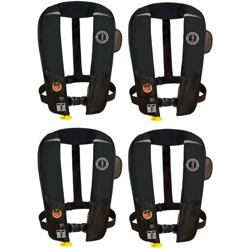 Mustang Survival HIT Inflatable PFD with Sailing Harness Black 4-Pack
