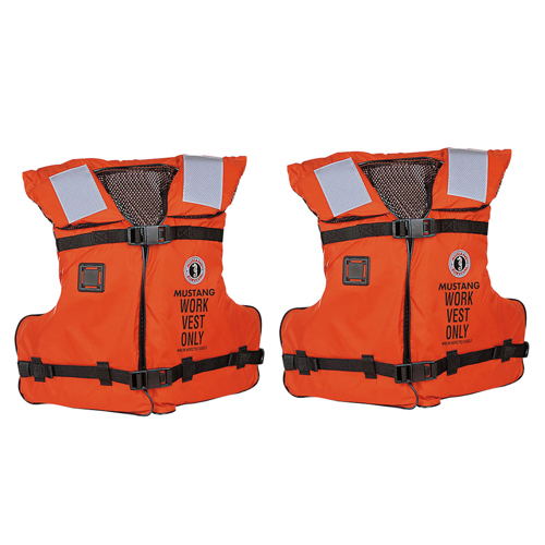 Mustang Survival Work Vest with SOLAS Reflect Tape, Orange