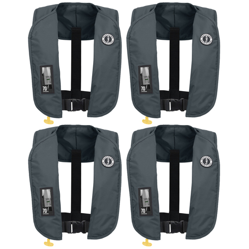 Mustang Survival MIT 70 Automatic Inflatable PFD Admiral Gray 4-Pack