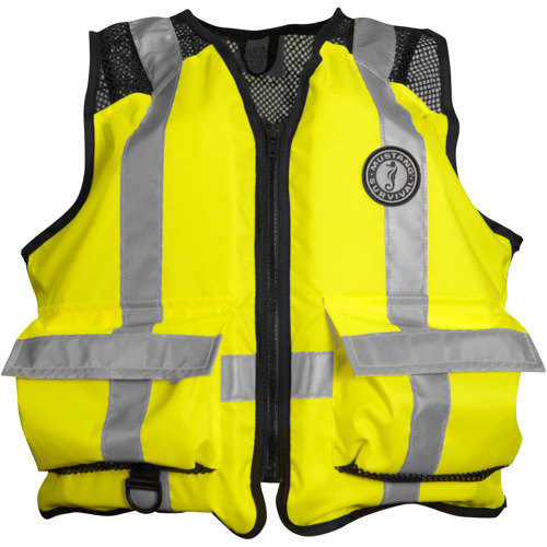 Mustang ANSI Industrial Mesh Life Jacket, Yellow Scuba