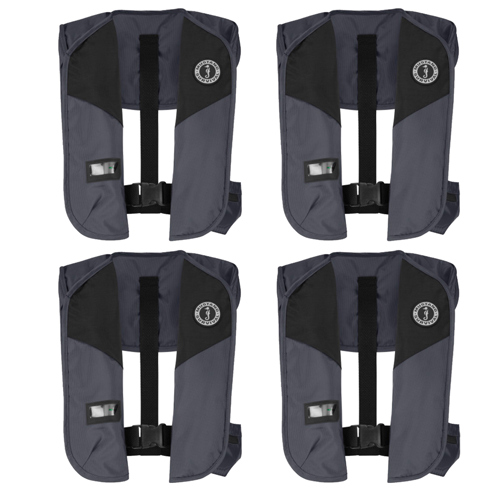 Mustang Survival M.I.T. 150 Automatic Inflatable PFD, US Admiral Gray 4-Pack