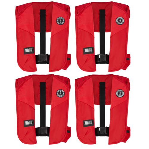 Mustang Survival M.I.T. 150 Automatic Inflatable PFD, US Red 4-Pack