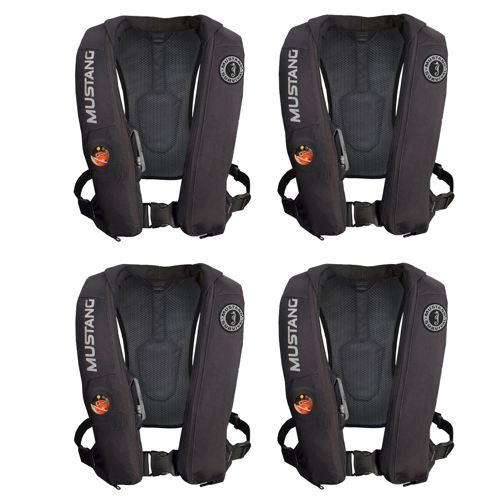 Mustang Survival Elite 28 inflatable PFD Black 4-Pack