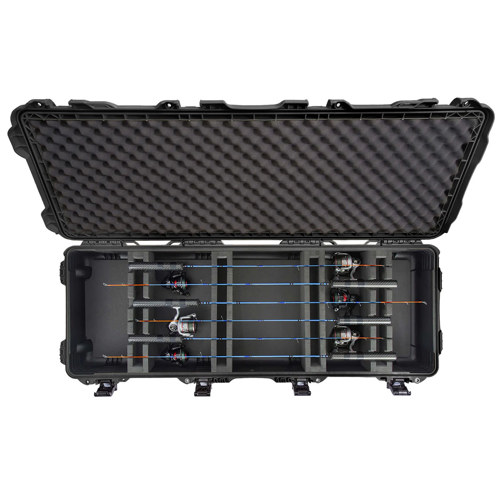 Nanuk 990 Waterproof Hard Case with Foam Insert for 6 Ice Fishing