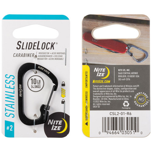 Nite Ize SlideLock Carabiner, Stainless Steel