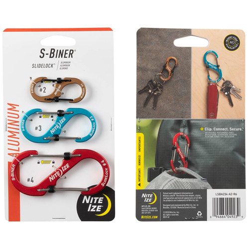 Nite Ize S-Biner SlideLock Aluminum Combo, 3 Pack, Assorted