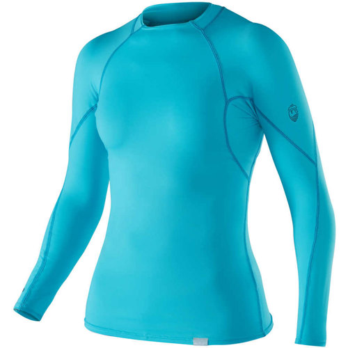 NRS Women's H2Core Rash Guard Long-Sleeve Shirt, Blue Atoll