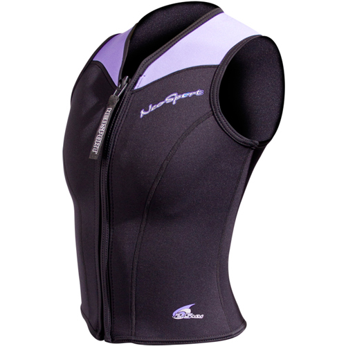 NeoSport 2.5mm Women's Front Zip Vest Wetsuit 8 Black/Purple