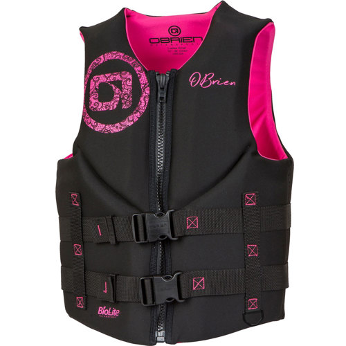 O'Brien Women's Traditional Neoprene Vest X-Small Black/Pink