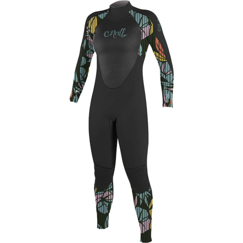 O'neill 4/3mm Epic Girl's Full Wetsuit 16 Black/Baylen/Black