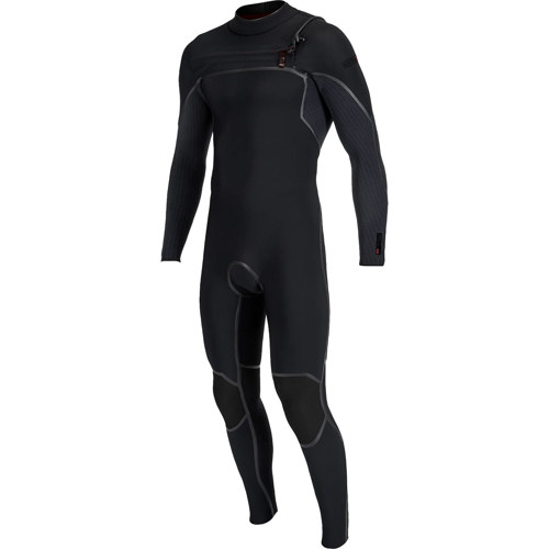 O'Neill 3/2mm+ Hyperfreak Fire Men's Chest Zip Full Wetsuit Black Large Tall